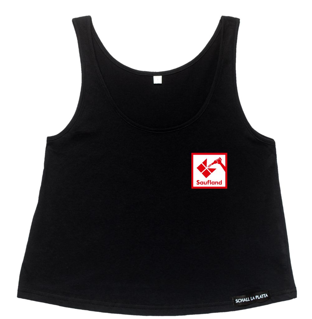 SAUFLAND Crop Tank schwarz - Front&Back Print