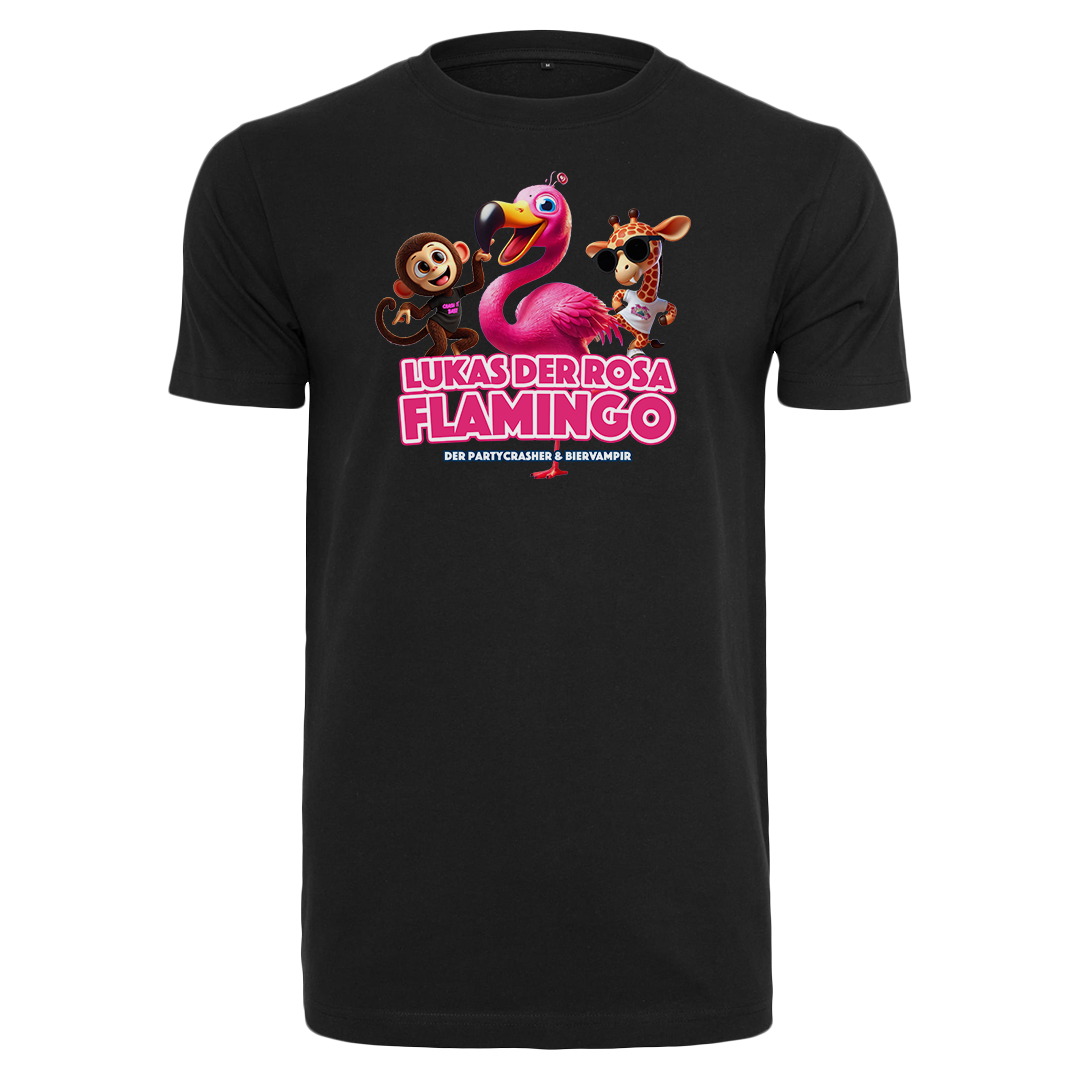 Partycrasher & Biervampir - Lukas der Rosa Flamingo Shirt [black] 