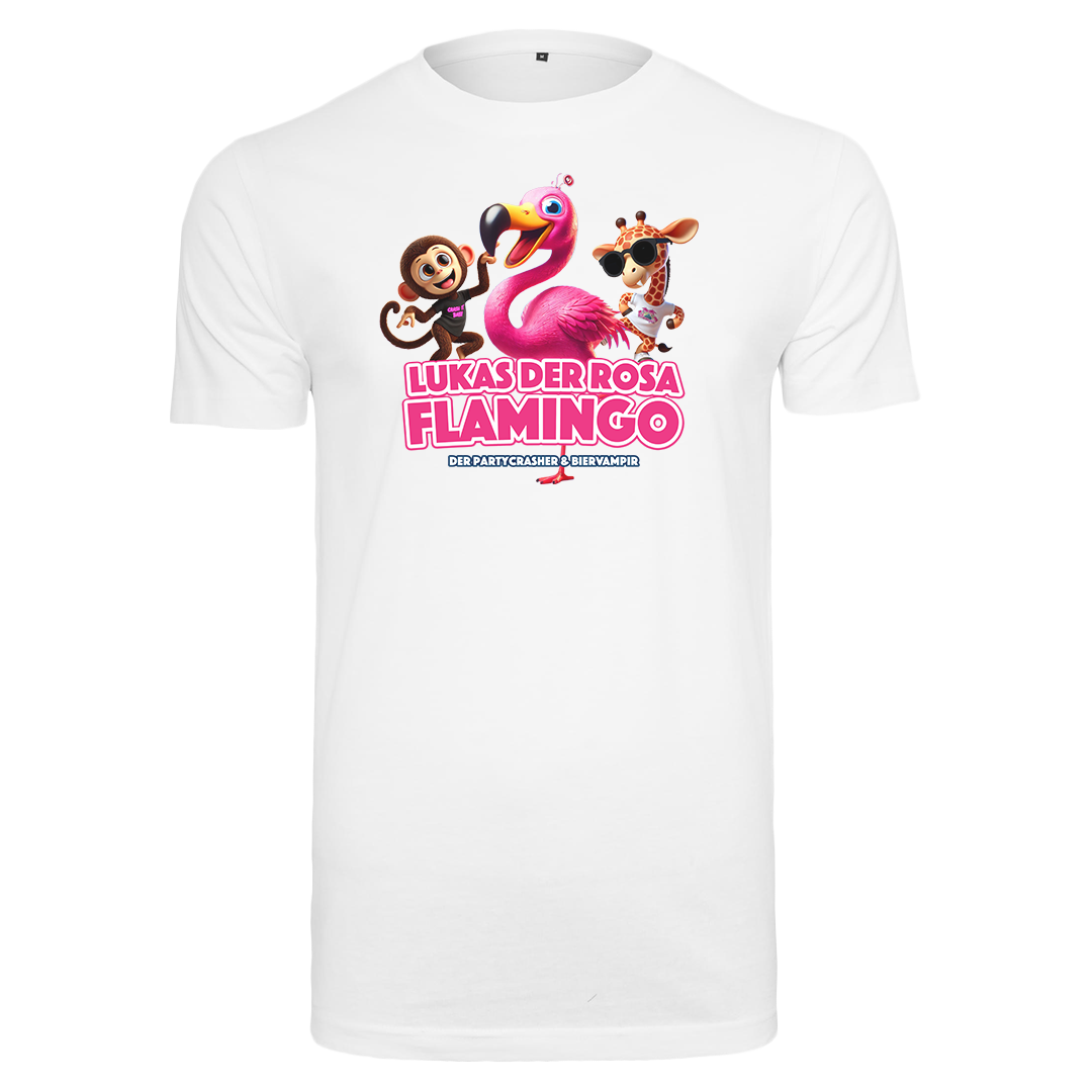 Partycrasher & Biervampir - Lukas der Rosa Flamingo Shirt [white]